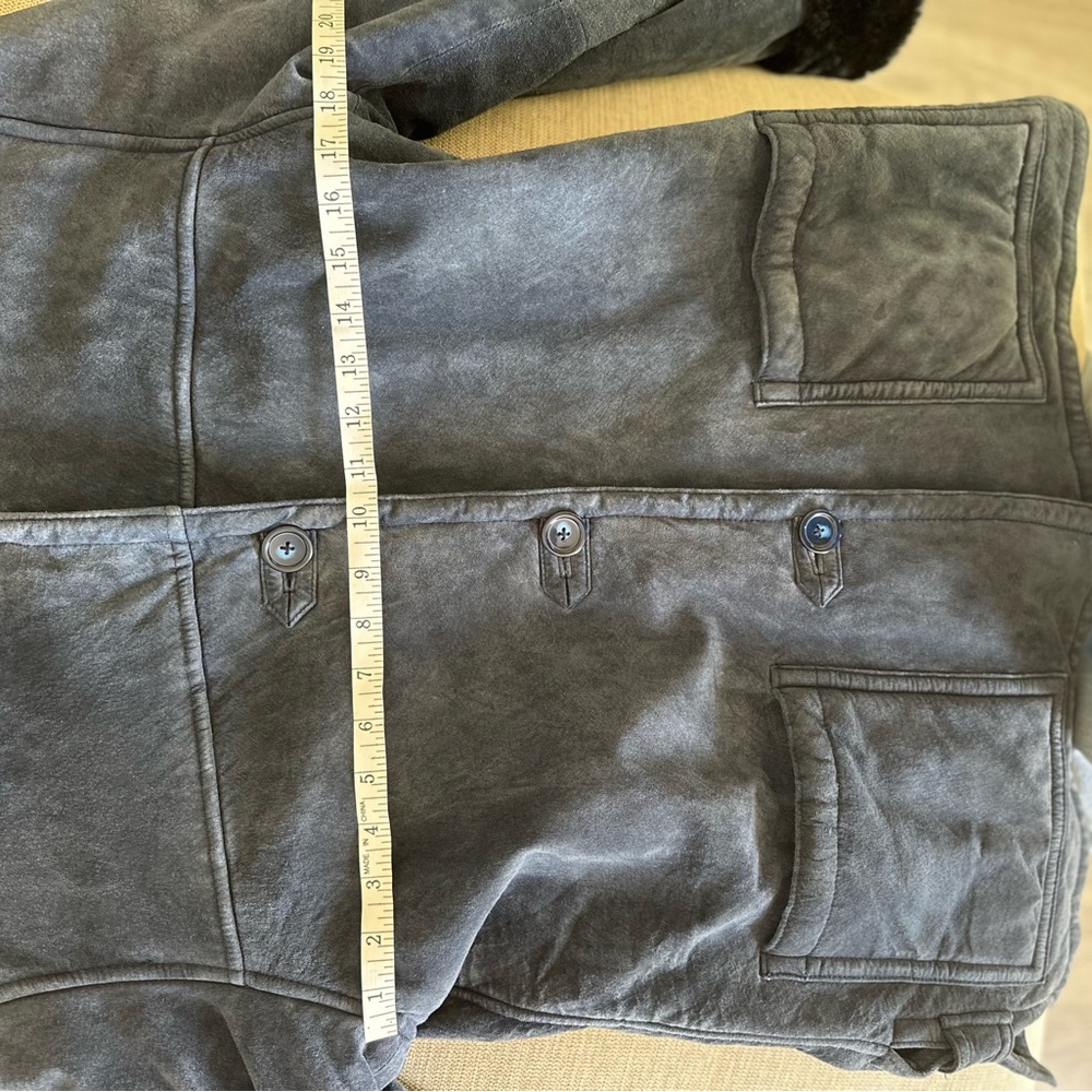 Penny Lane Vintage Suede Leather Faux Fur Oversized ButtonUp Jacket Dennis Basso - Picture 8 of 10